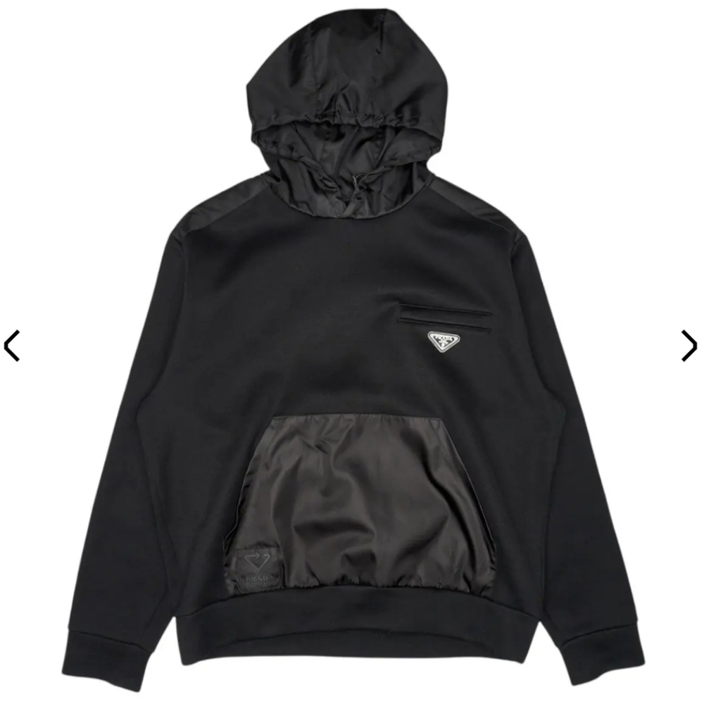 Like New Re-Nylon Hooded Logo Sweatshirt Black Sz L